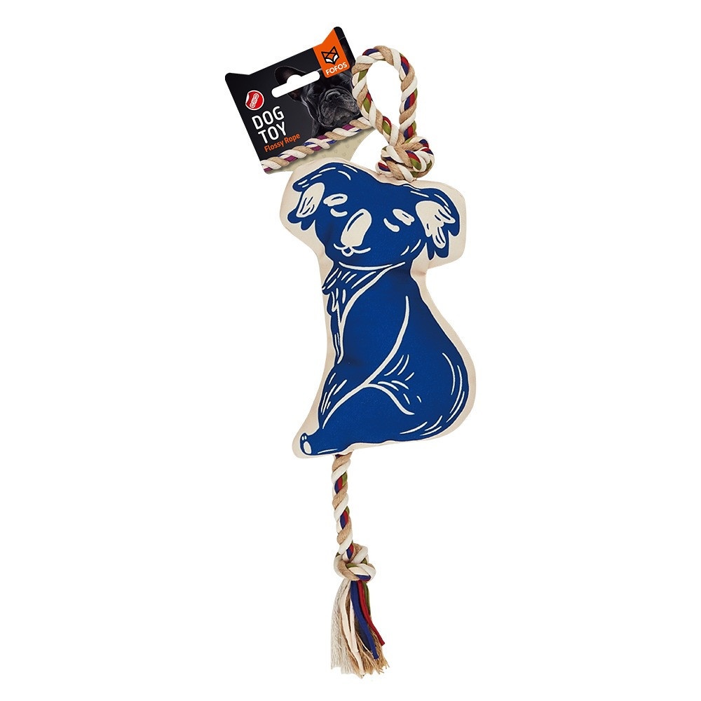 FOFOS Koala Flossy Rope Dog Toy, Multicolour