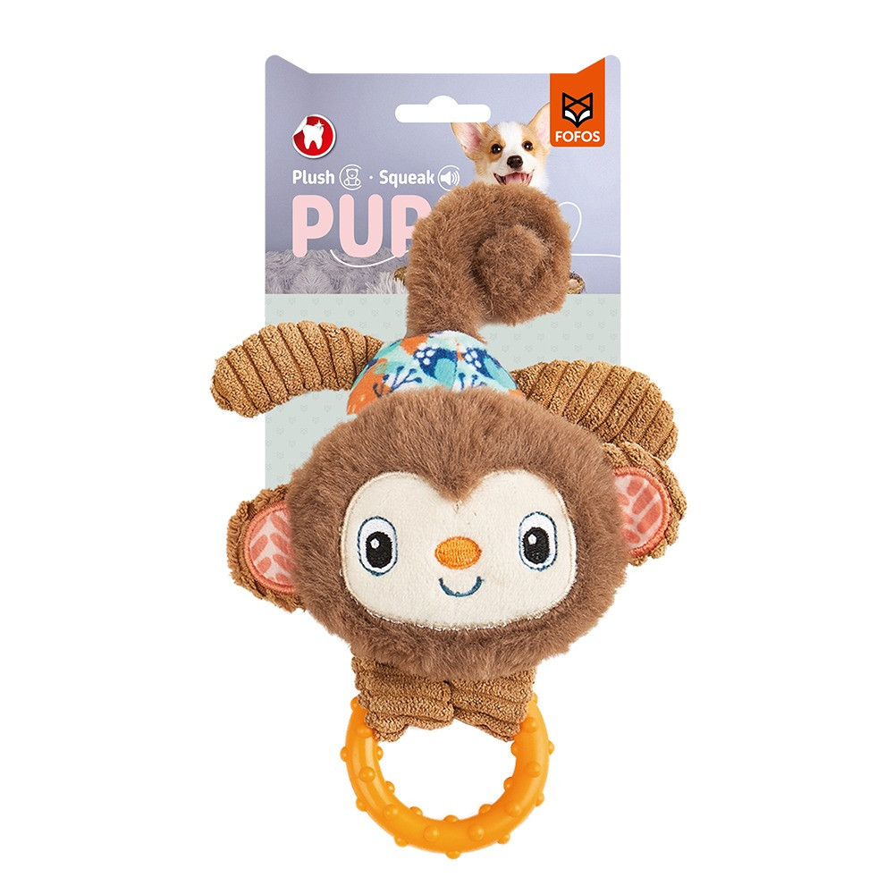 FOFOS Monkey Puppy Toy, Soft And Plush, Multicolour
