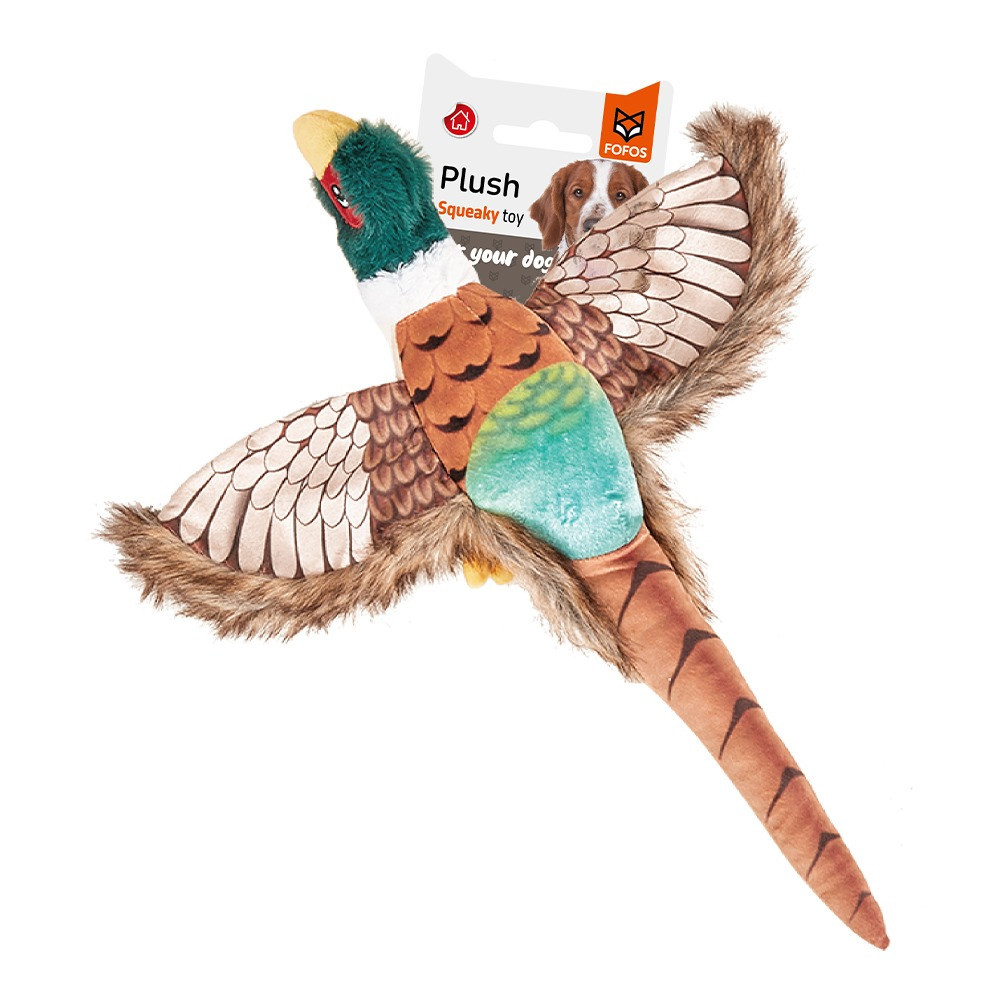 FOFOS Pheasant Plush Dog Toy, Multicolour