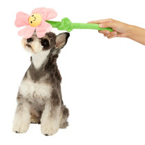 FOFOS Pink Flower Crinkle Rope Dog Toy