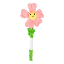 FOFOS Pink Flower Crinkle Rope Dog Toy