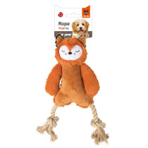 FOFOS Rope Leg Plush Bear Dog Toy, Orange