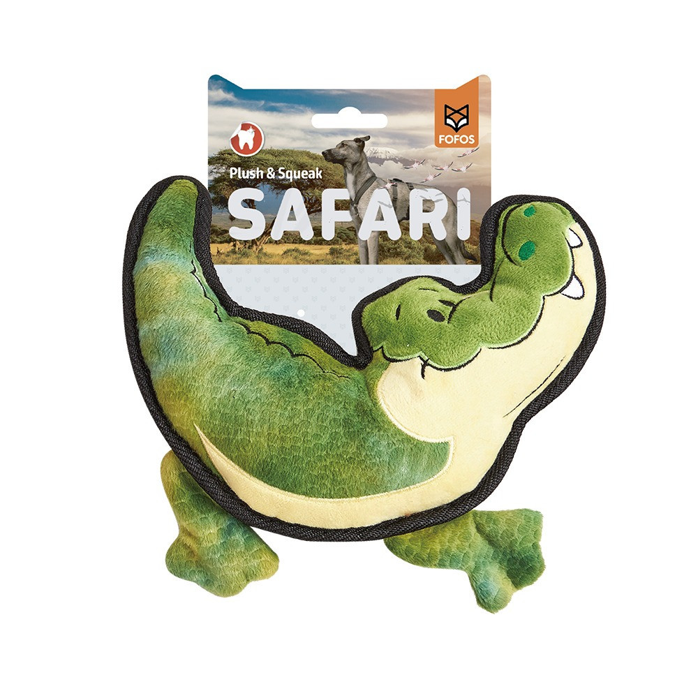 FOFOS Safari Line Crocodile Dog Toy, Green