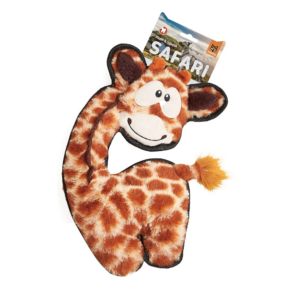 FOFOS Safari Line Giraffe Dog Toy, Brown