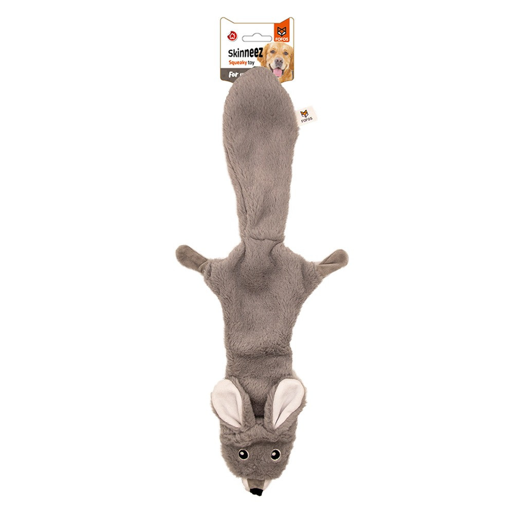 FOFOS Skinneez Rabbit Dog Toy, Durable Stuffing, Grey