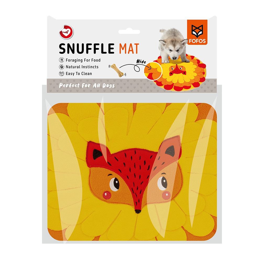 FOFOS Snuffle Fox Mat, Long Lasting, Yellow/Red
