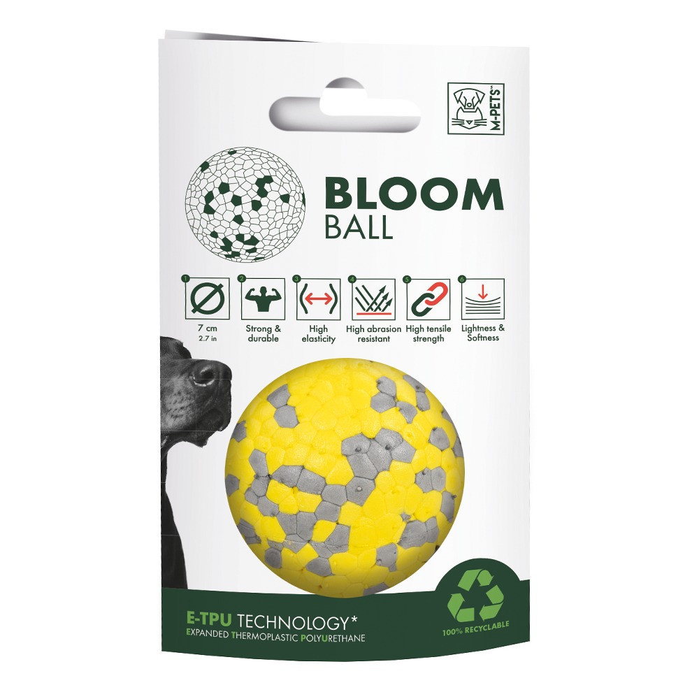 M-Pets Bloom Ball III Dog Toy, Yellow