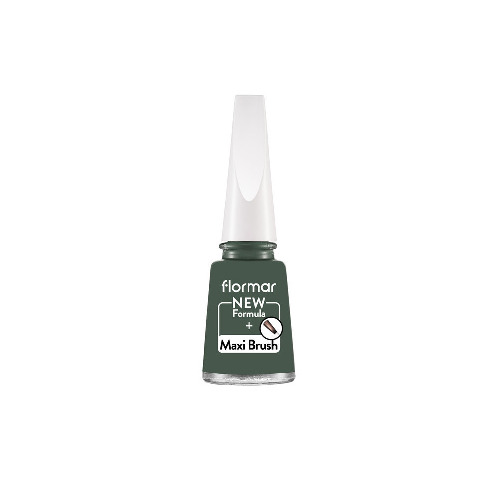 Flormar Nail Enamel With New Improved Formula And Thicker Brush, 453 Khaki Green