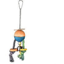 Collapet Hide Ball Bird Toy 22.5 cm, Multicolour