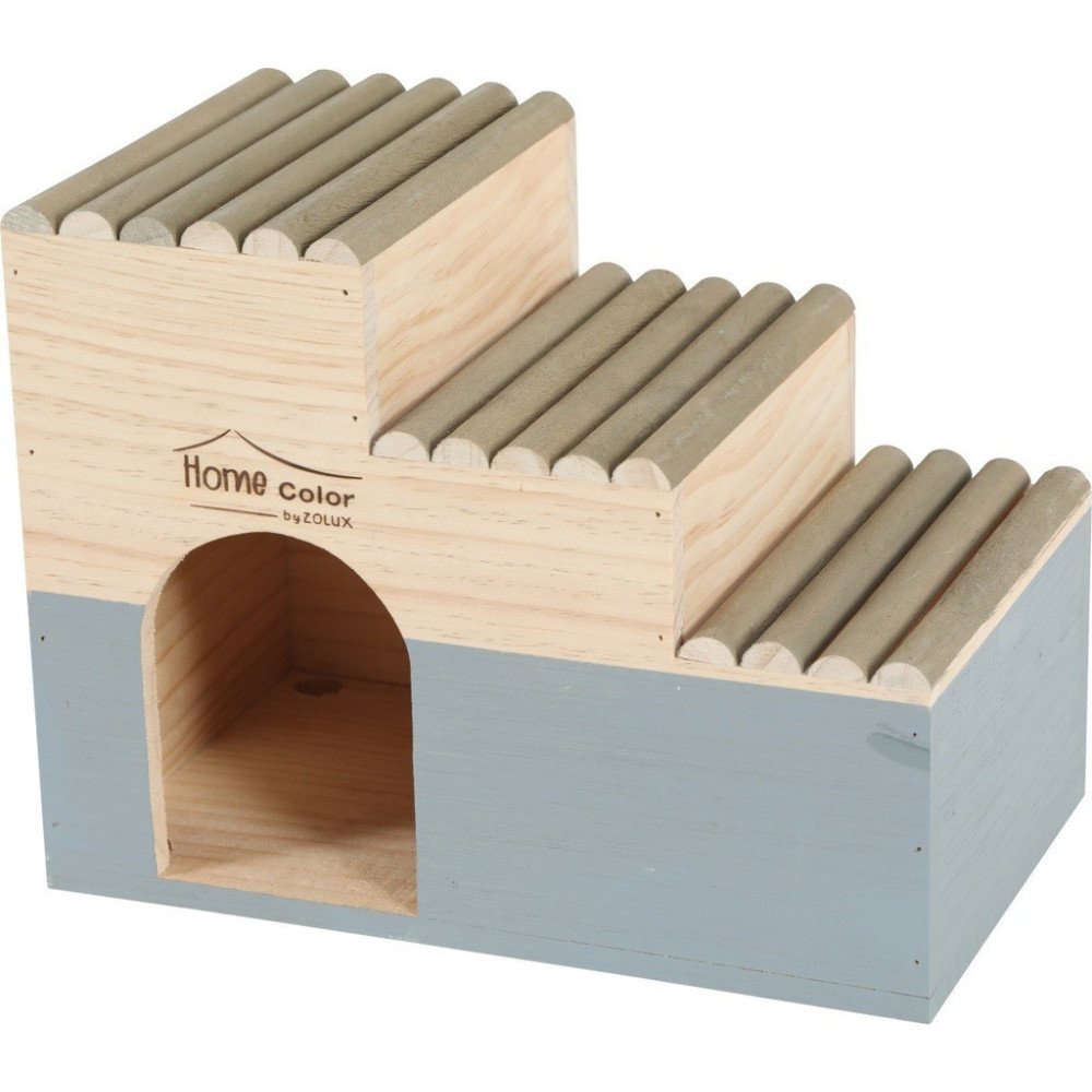 Zolux Home Colour Wooden House With Round Timbers - Large/Grey
