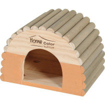 Zolux Home Colour Wooden House With Round Timbers - Medium/Orange