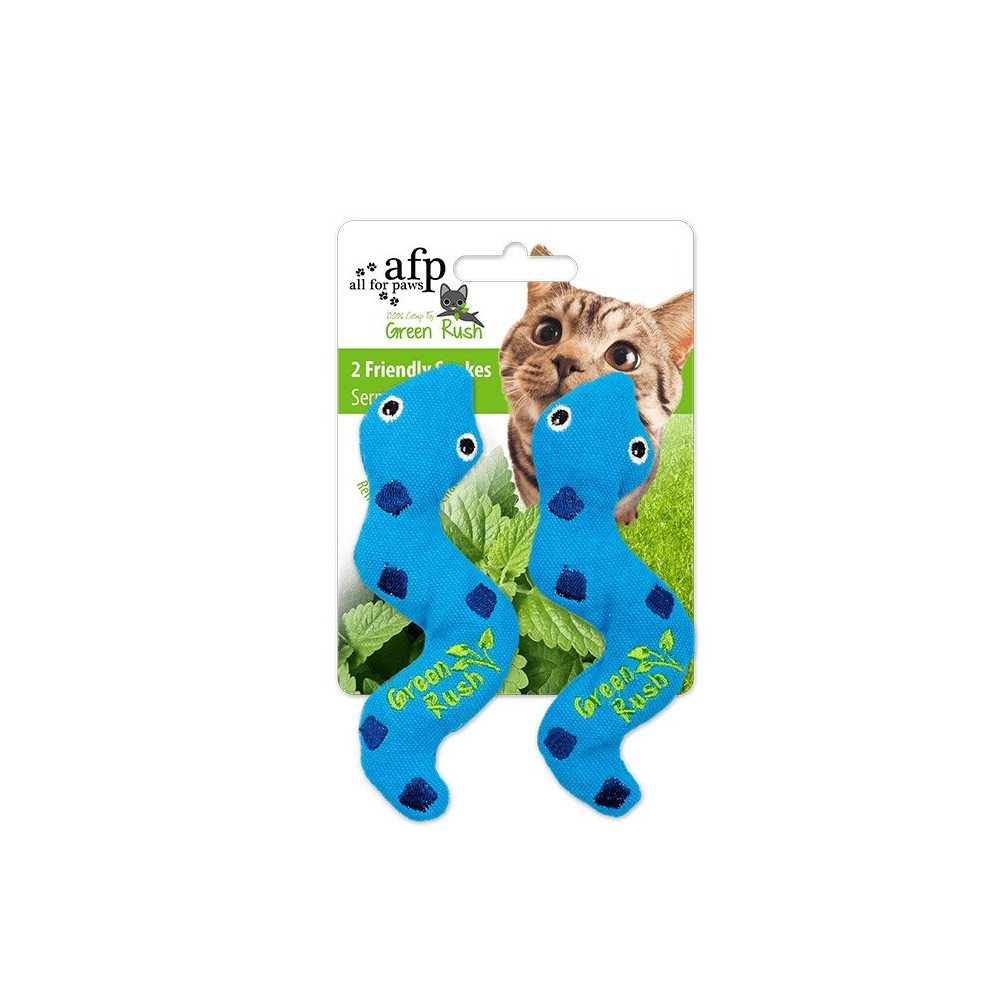 All For Paws Green Rush Silly Snake Cat Toys, 2-Piece Pack