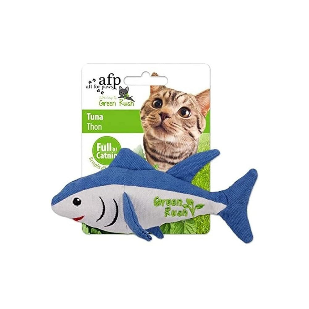 All For Paws Green Rush Tuna Catnip Toy