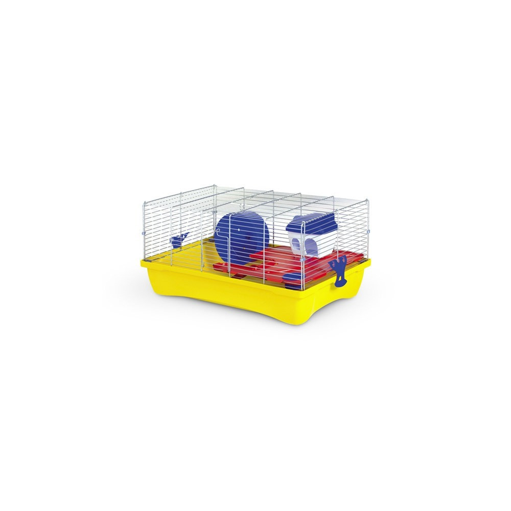 MPS2 H10 Hamster Cage, 58 x 32 x 38 Cm, Yellow/Red/Blue