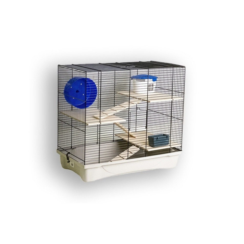 MPS2 H12 Hamster Cage, X1 Case With Wood Accessories, Black/Sand