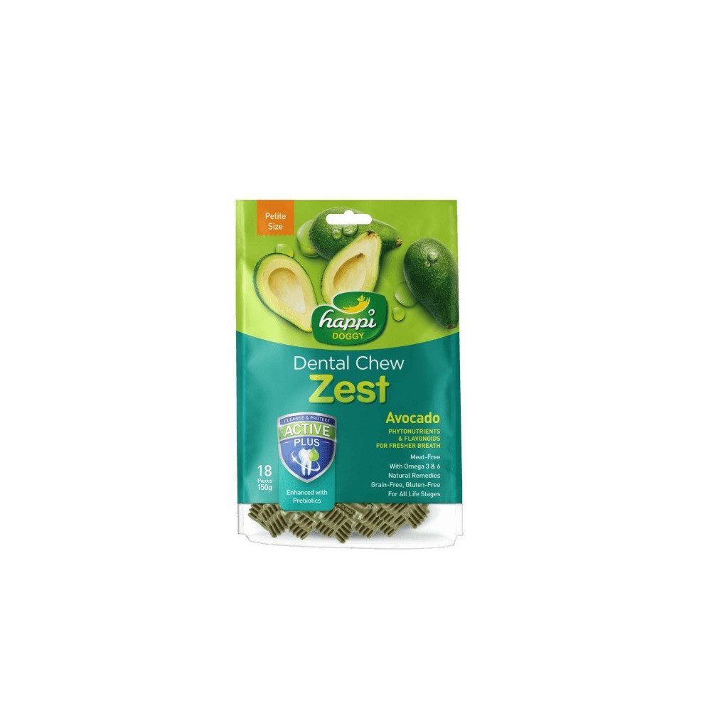 Happi Doggy Dental Chew Zest-Avocado, 2.5 Inch, 18 Pieces, 150 Gm