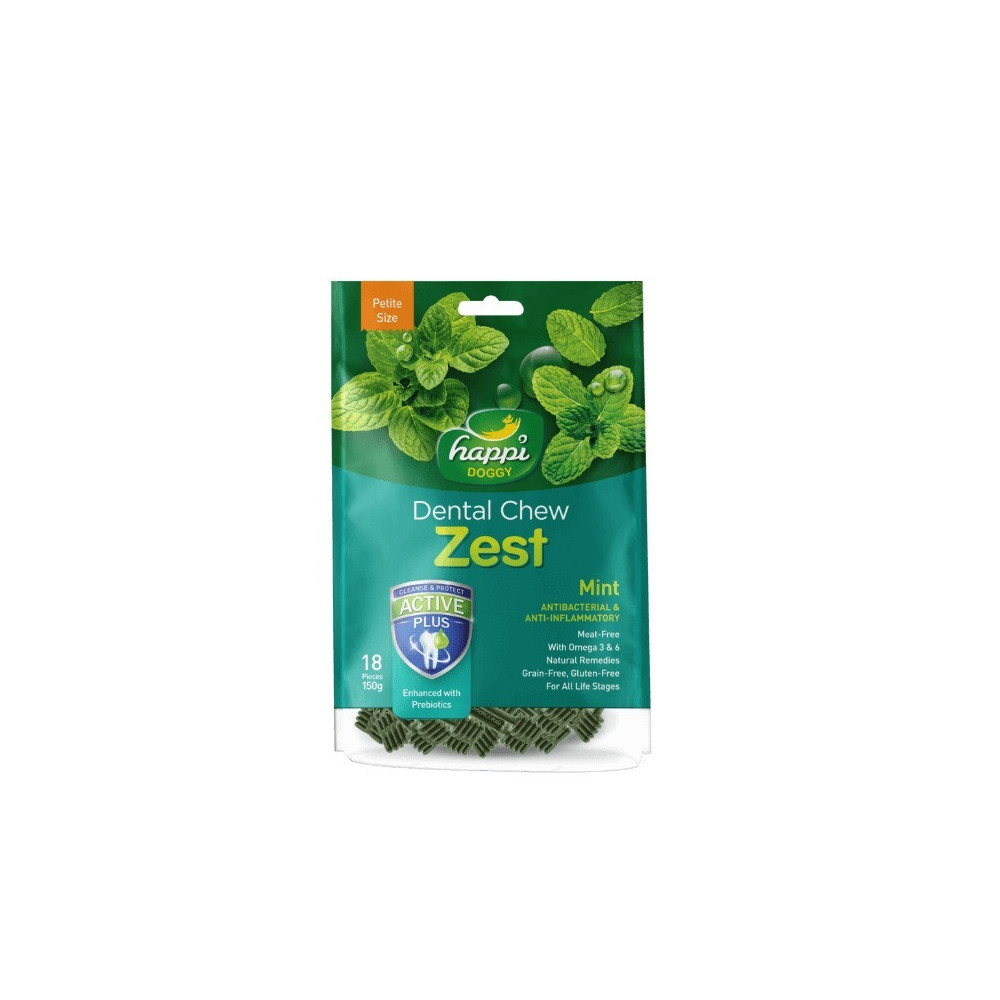 Happi Doggy Dental Chew Zest-Mint, 2.5 Inch, 18 Pieces, 150 Gm