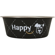 Zolux Happy Stainless Steel Dog Bowls, Black, 0.4 Litre