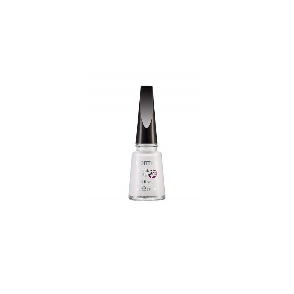 Flormar Quick Dry Nail Polish, QD01 Snow White