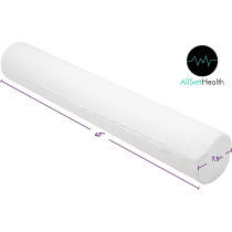 AllSett Health 2Xl Round Cervical Roll Cylinder Bolster Body Pillow With Removable Washable Cover, Premium Grade Memory Foam Ergonomically Designed Back, Neck And Spine Relief During Sleep, 47â€ In Long X 7.5â€ Wide