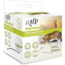 All For Paws Interactive Rolling Laser Cat Toy, White