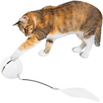 All For Paws Interactive Rolling Laser Cat Toy, White
