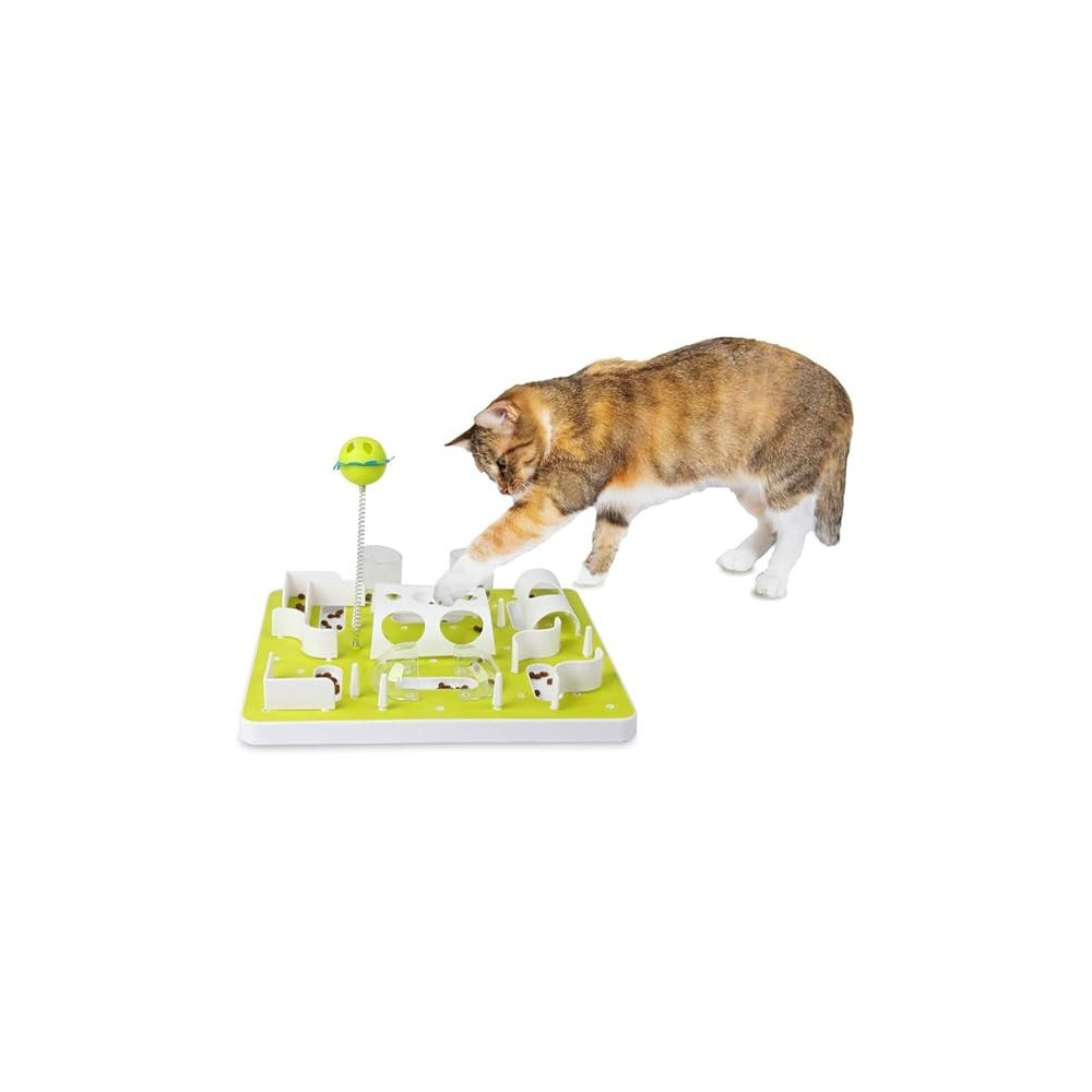 All For Paws Interactives Treat Maze Cat Toy, White/Green