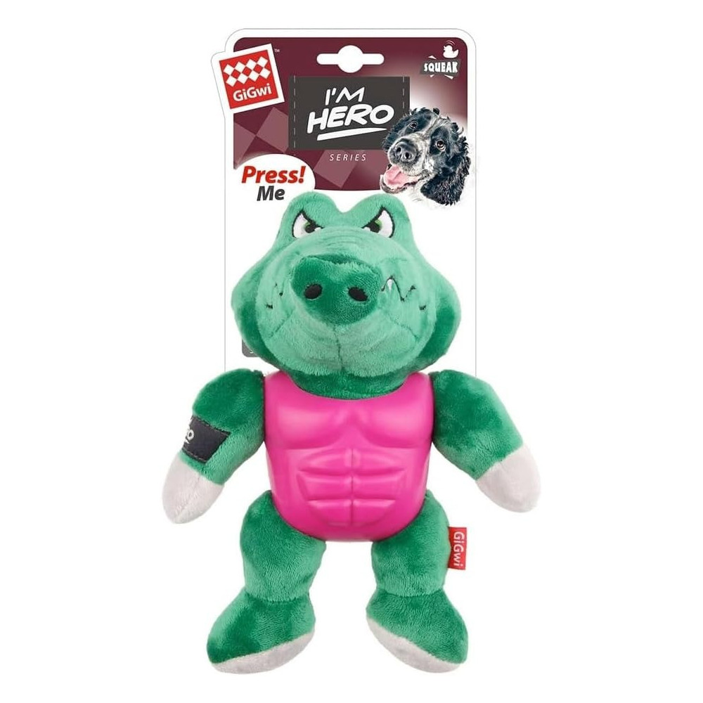 Gigwi Squeaker Im Hero Series Crocodile, Dog Toy