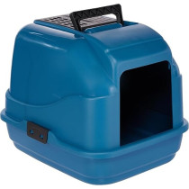 Imac Easy Cat Second Life Plastic Hooded Cat Toilets, 50 x 40 x 40 Cm, Blue