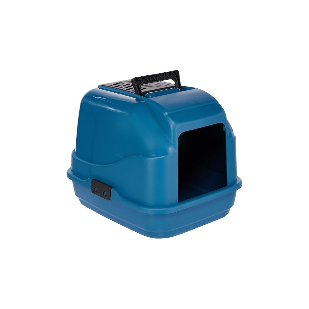 Imac Easy Cat Second Life Plastic Hooded Cat Toilets, 50 x 40 x 40 Cm, Blue