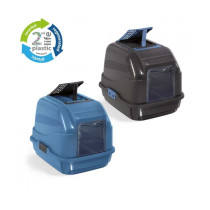 Imac Easy Cat Second Life Plastic Hooded Cat Toilets, 50 x 40 x 40 Cm, Black