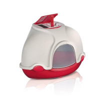 Imac Ginger Corner Cat Toilet Closed Litter Box, 52 x 52 x 44.5 Cm, Red