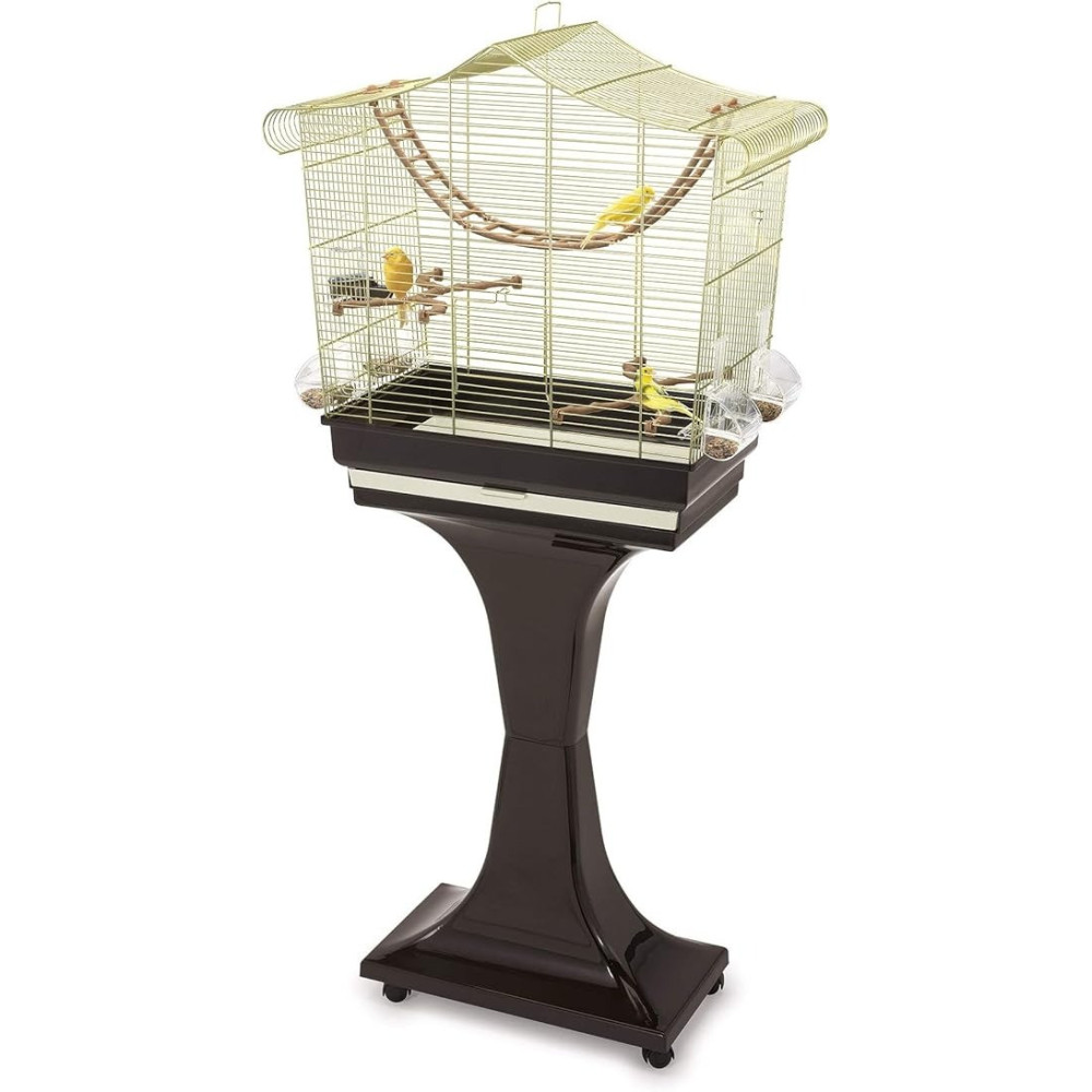 Imac Sofia Cage For Canaries Parakeets And Exotic Birds, Gold, 63 x 33 x 61-133Cm