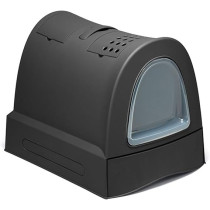 Imac Zuma Litter Box For Cats, Medium, Black, 40 x 56 x 42.5Cm