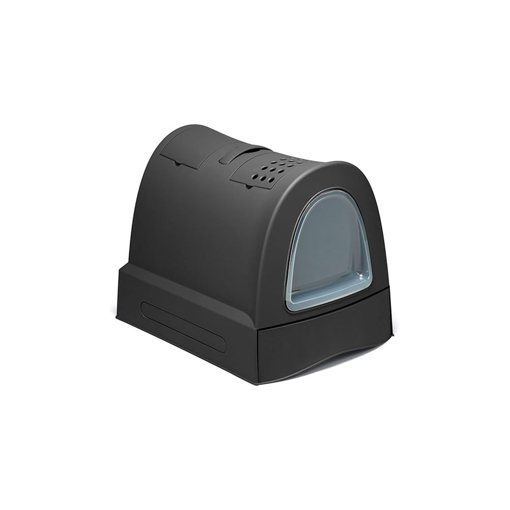 Imac Zuma Litter Box For Cats, Medium, Black, 40 x 56 x 42.5Cm