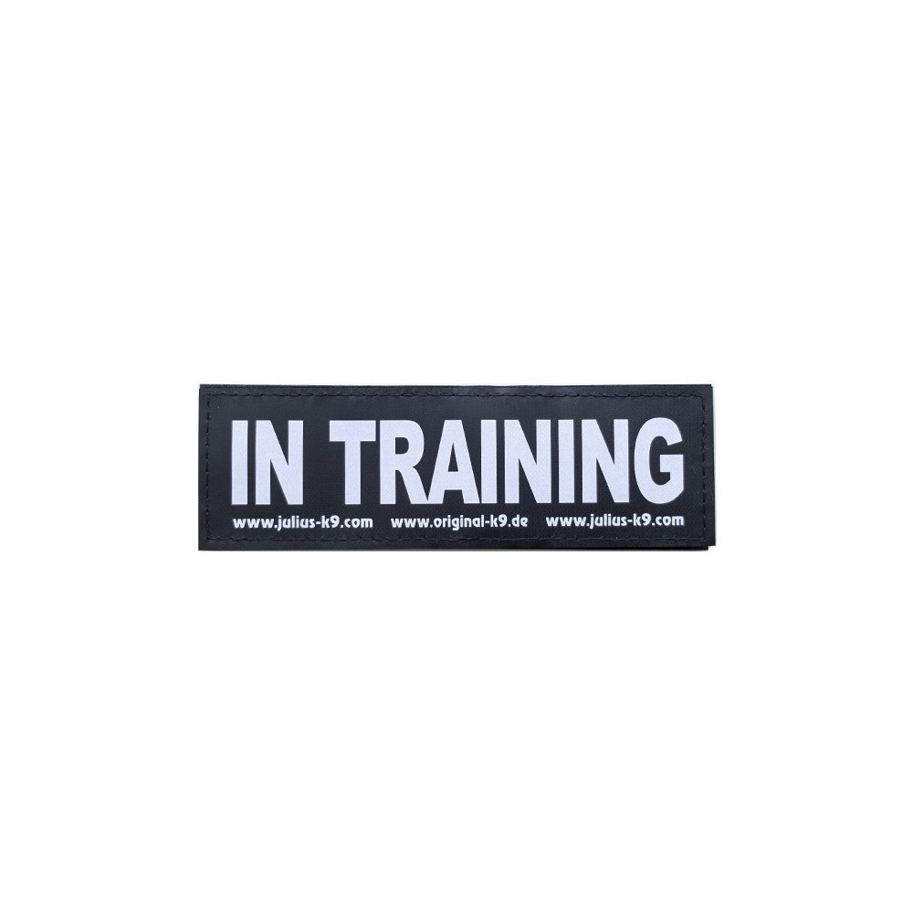 Julius-K9 Interchangeable Patches For Dog, 1 Pair, In Training, Black Harness Patch, Large