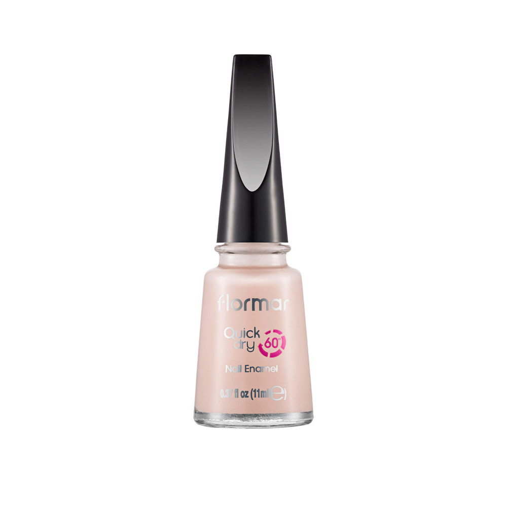 Flormar Quick Dry Nail Enamel Nail Polish, QD11 Vanilla Ice Cream, 11ml