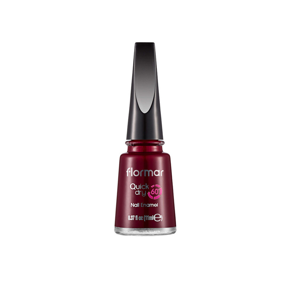 Flormar Quick Dry Nail Enamel Nail Polish, QD22 Red Velvet, 11ml