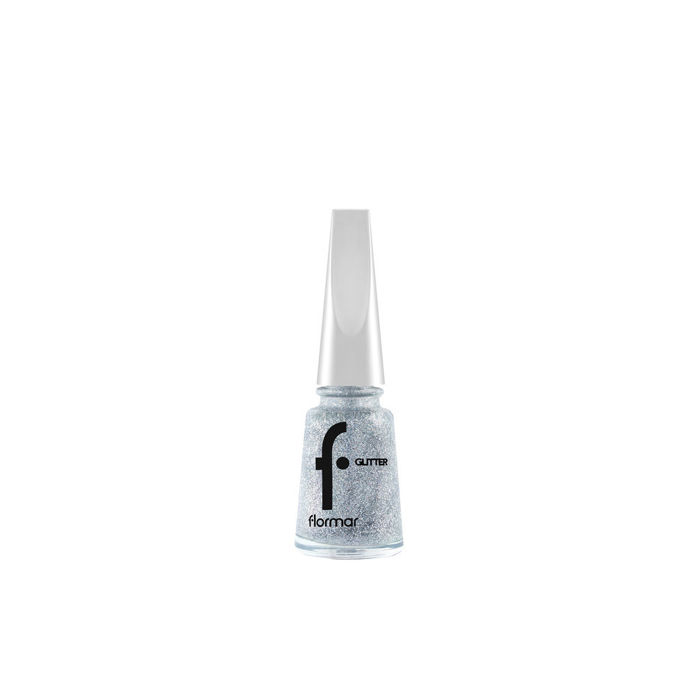 Flormar Glitter Nail Polish, 38 Holographic Silver
