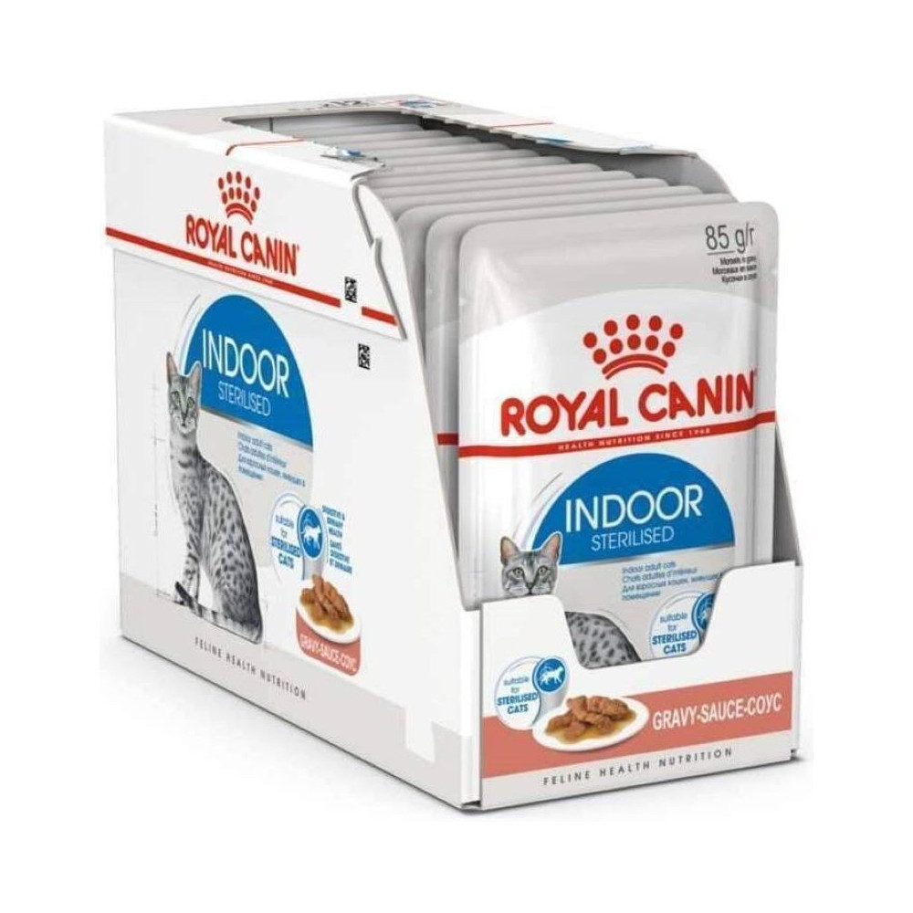 Royal Canin Feline Health Nutrition Indoor Cat Wet Food 12X85G Pouches, Gravy & Wet Cat Food