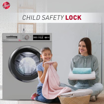Hoover Washing Machine Front Load Fully Automatic, 6Kg 1000 Rpm, Silver, Made In Turkey, 5 Stars Rating,Hwm-V610-S."Min 1 year manufacturer warranty"