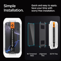 Spigen Ultra Hybrid Magfit And Glastr Ez Fit For Iphone 16 Pro Max Case Cover Magsafe Compatible Tempered Glass Screen Protector Bundle Pack, White