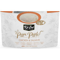 Kit Cat Purr Puree Chicken and Salmon Cat Treats Value Pack, 40 Sachets x 15g 
