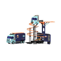 D-Power Super Transformer Construction Truck 2 In 1 Truck And Track Set, 6 Cars And Sign Boards Included, 3 Plus years, Blue