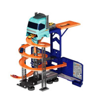 D-Power Super Transformer Construction Truck 2 In 1 Truck And Track Set, 6 Cars And Sign Boards Included, 3 Plus years, Blue