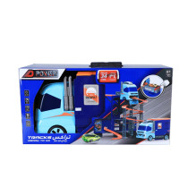 D-Power Super Transformer Construction Truck 2 In 1 Truck And Track Set, 6 Cars And Sign Boards Included, 3 Plus years, Blue