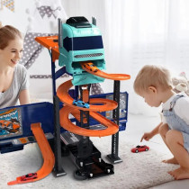 D-Power Super Transformer Construction Truck 2 In 1 Truck And Track Set, 6 Cars And Sign Boards Included, 3 Plus years, Blue