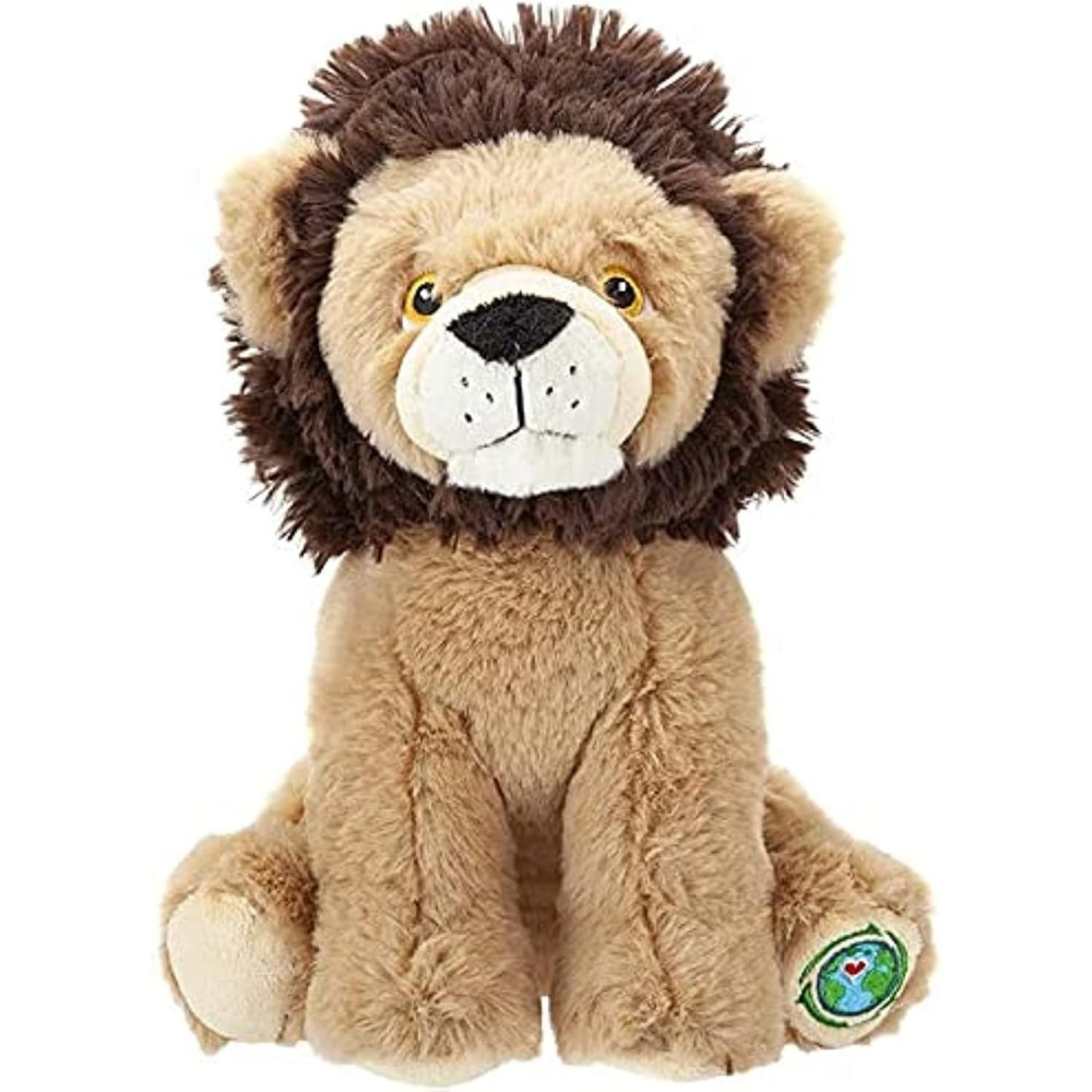 PMS Your Planet 9 Eco Plush Teddy Bear Elephant, Lion, Panda, Gorilla Wildlife Soft Toys Made From 100 Percent Recycled Plastic Kawaii Plush Cute Plushies (Lion)