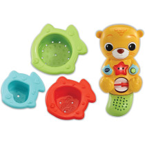 VTech Splashing Fun Otter, Bath Toy For 1 Year Olds Plus Sensory Bathtub Toy With Lights, Music And 3 Pouring Accessories, Bath Time Gift For Babies And Infants 1, 2, 3 years Plus, English Version