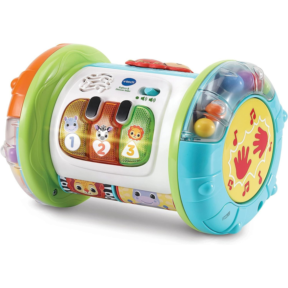 VTech Baby Explore And Discover Roller, Interactive Baby Toy With Gears, Rollers, Beads, Lights And Music, Roll And Push Gift For Infants 6, 9, 12 Months Plus, English Version